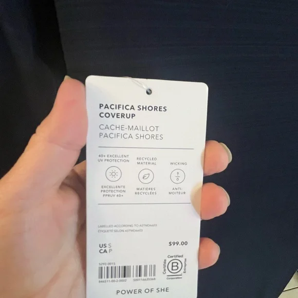 NWT Athlete Pacifica Shores Coverup Navy Small Quarter Zip Side Pockets Hood - Picture 9 of 16